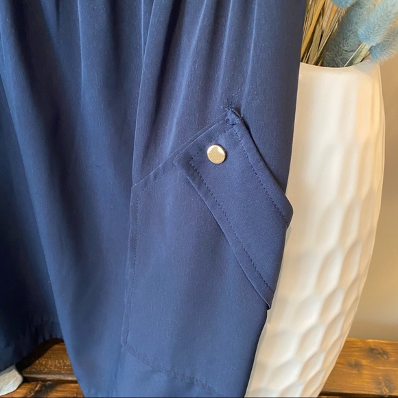 Alfani Navy Shirt Dress Size 14 - Picture 3 of 4